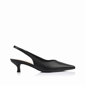 Bridal Footwear Lush Slingback Kitten Heels - Black
