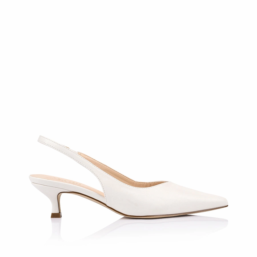 Lush Slingback Kitten Heels - Chalk White Dream Fit