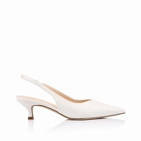 Lush Slingback Kitten Heels - Chalk White Dream Fit