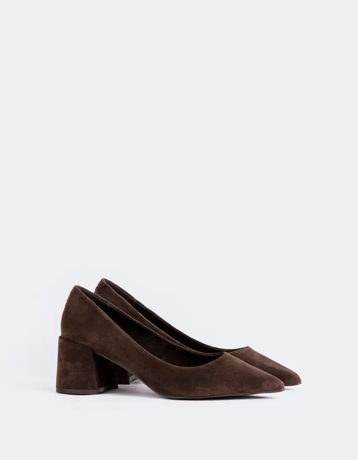 Josephine Brown Suede Embroidered