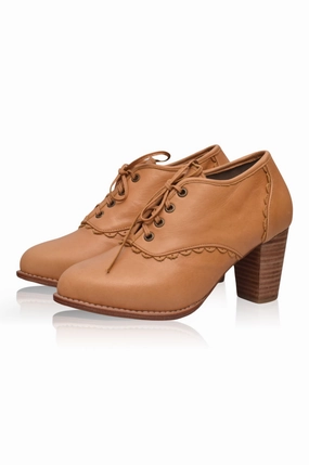 Lace Oxford Heels Classic Shoes Fit Professional Walk