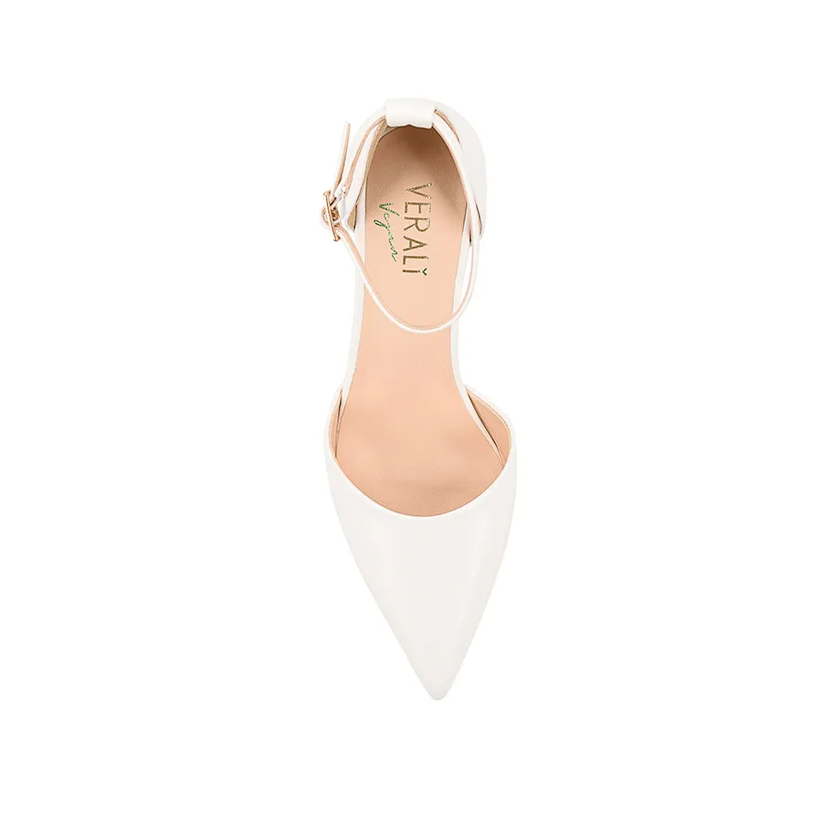 Kosta Closed Toe Block Heels - Chalk White Work Heels