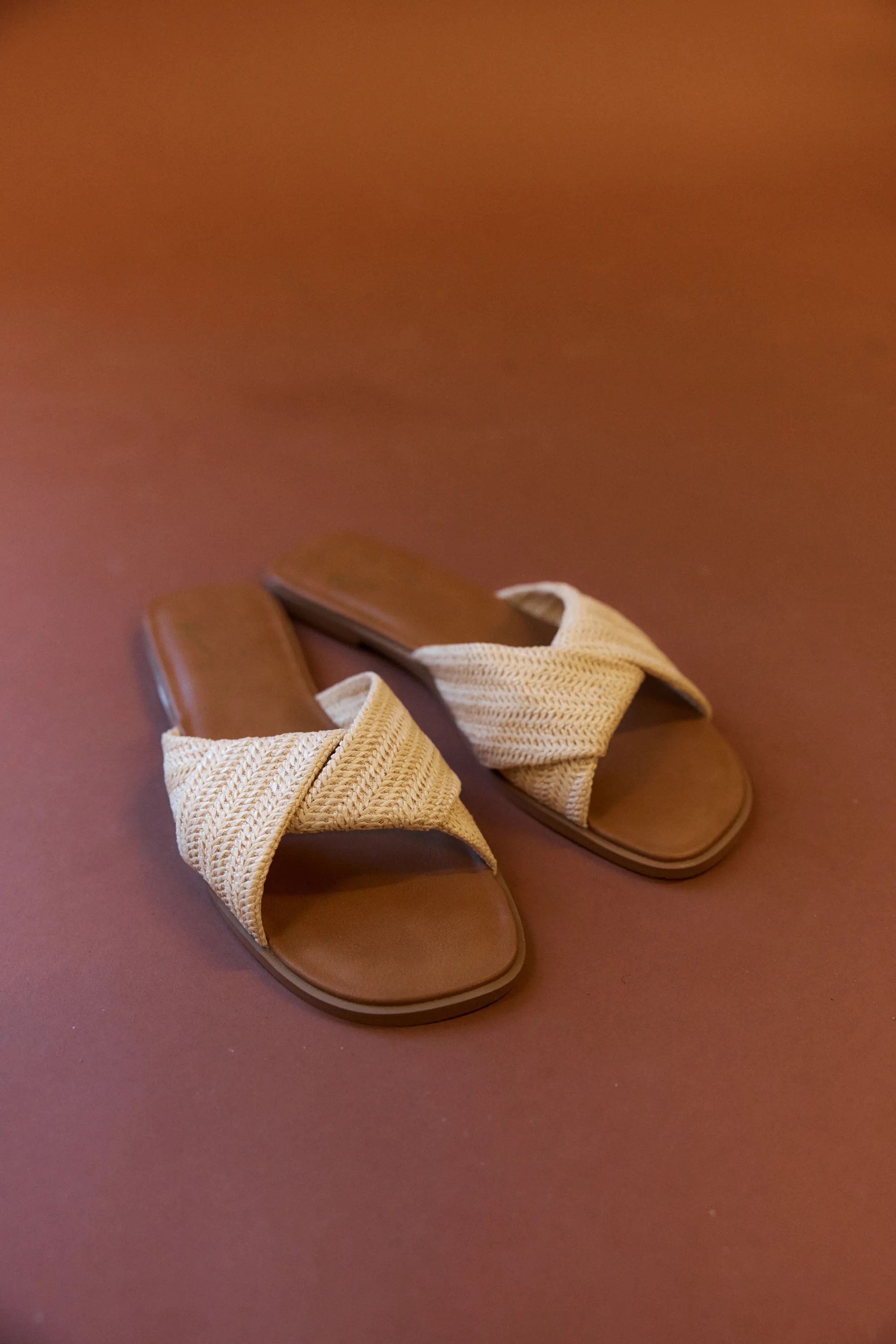 Dawn Glow Rain Drop Sage Casual Slides - Natural Raffia