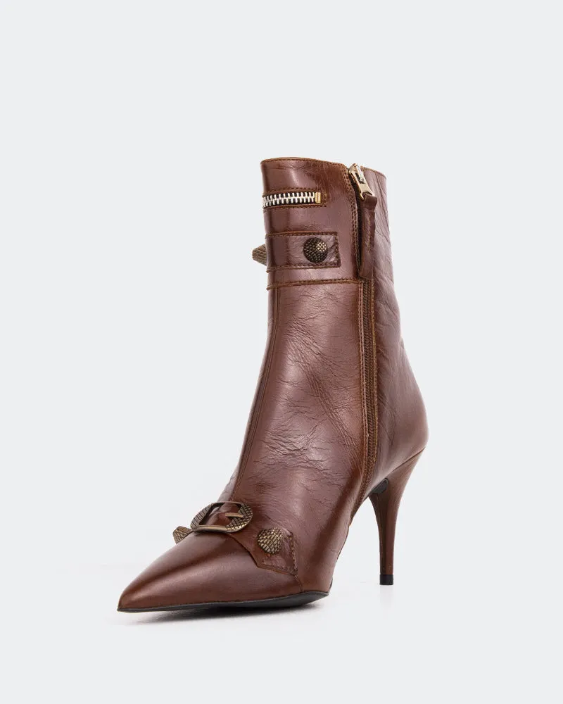Minaj Chestnut Leather Evening Ready