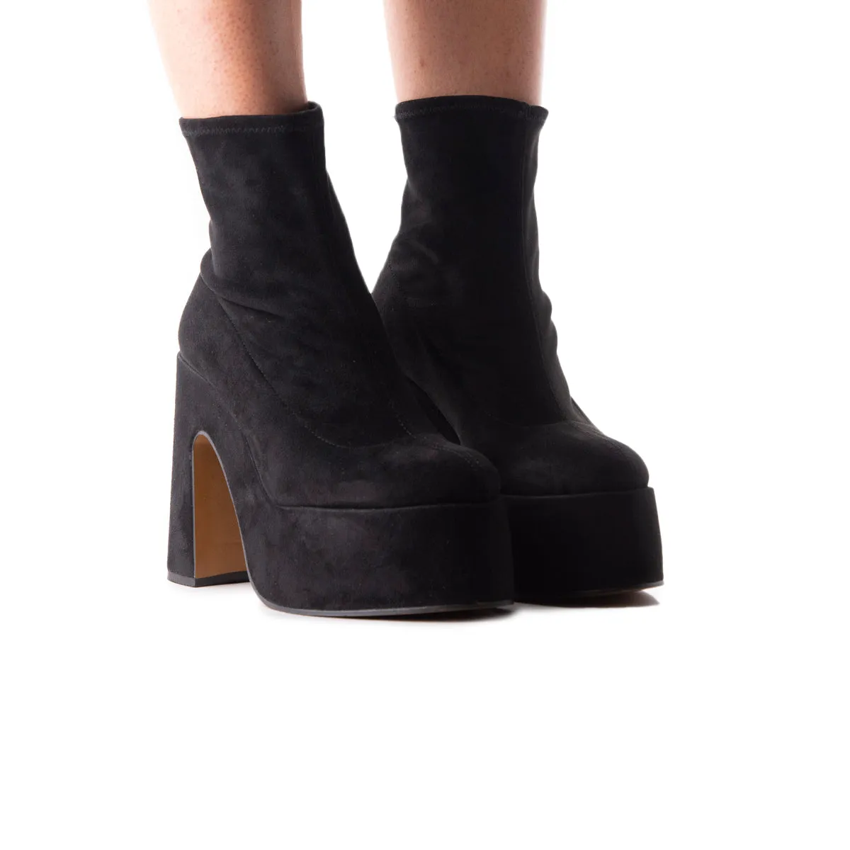 Winter Footwear Flash Black Suede Stretch