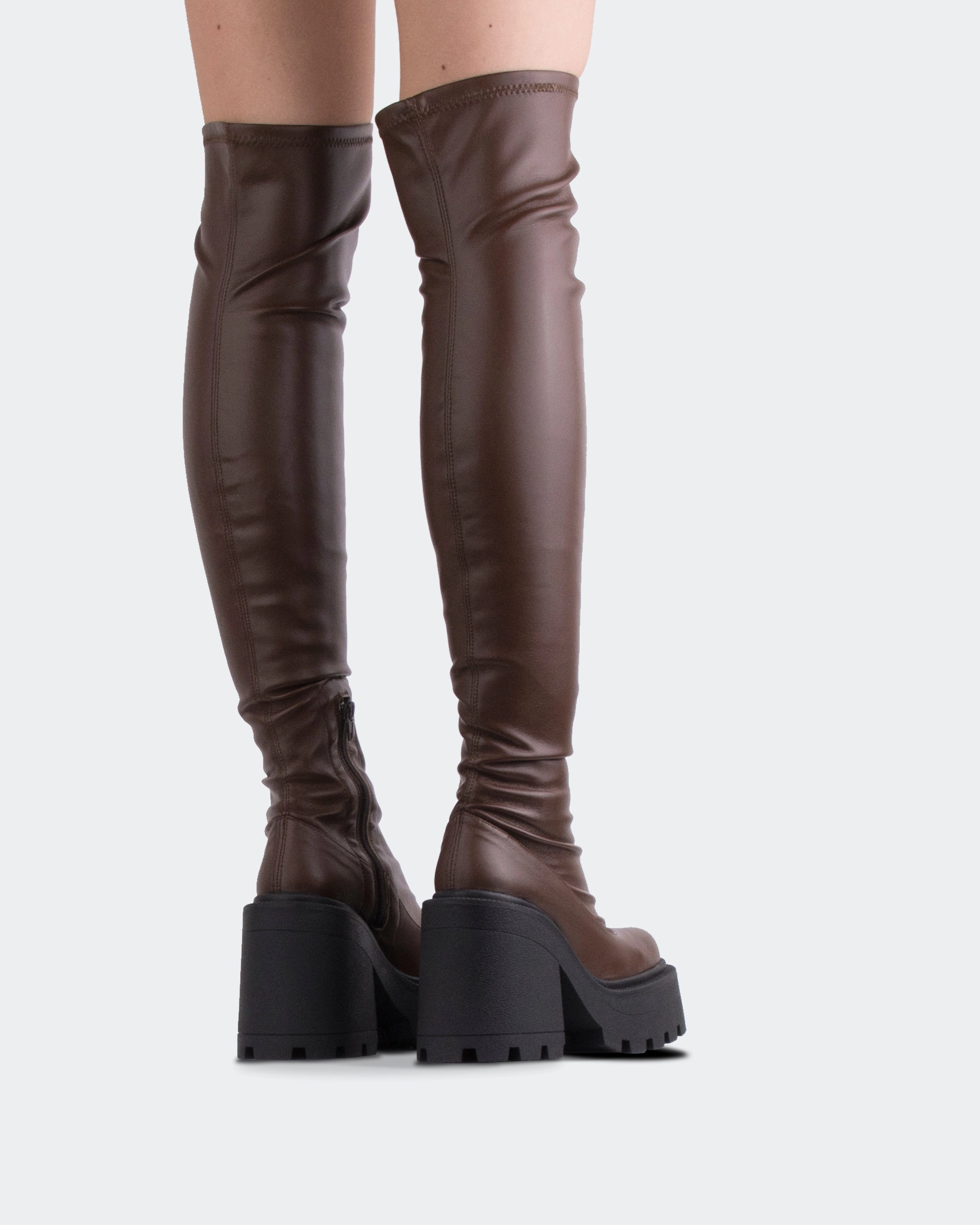 Tialo Brown Stretch Platform Style