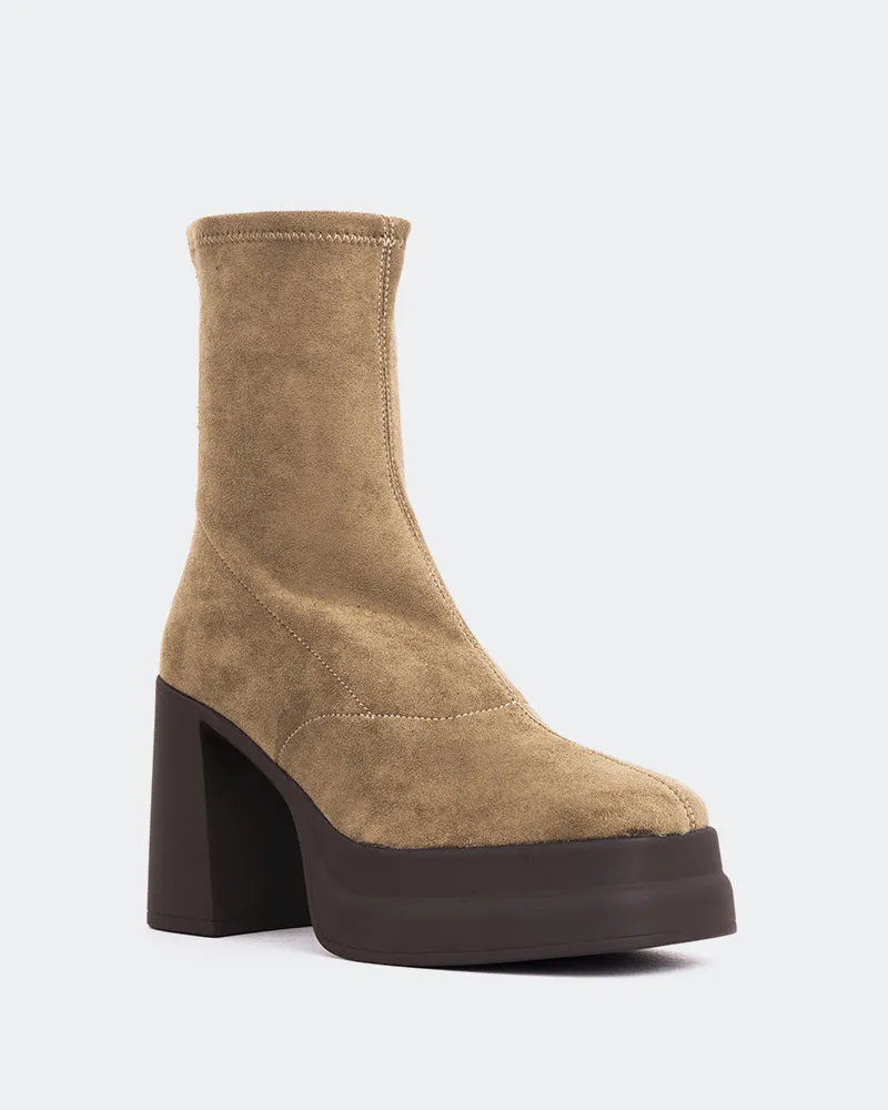 Stiletto Heel Voltera Taupe Suede Stretch