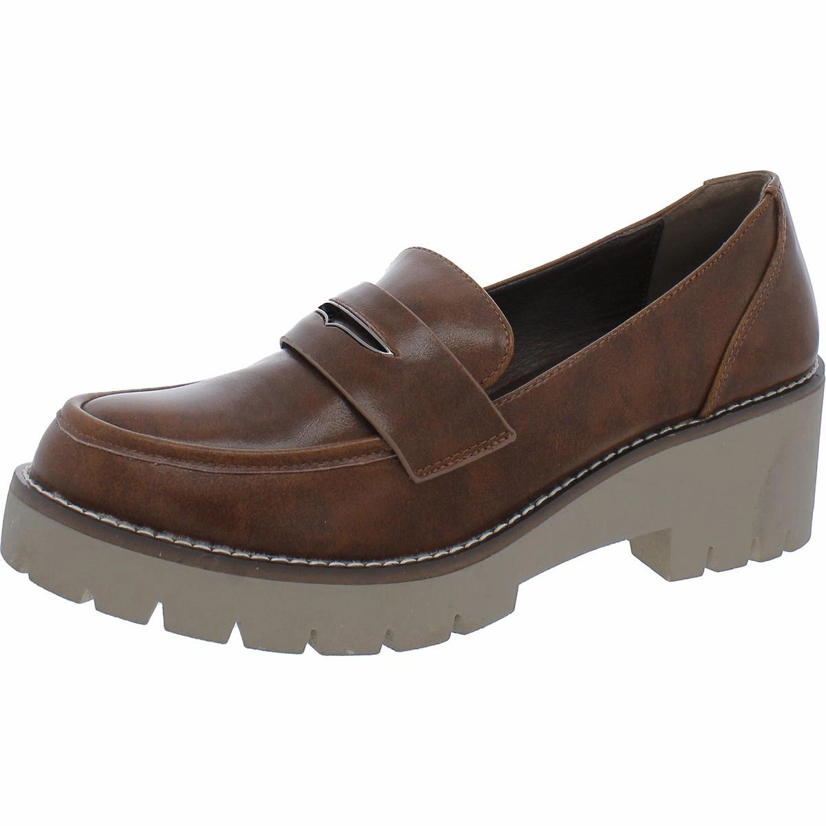 Daria Womens Leather Slip-On Loafers Work Readywear