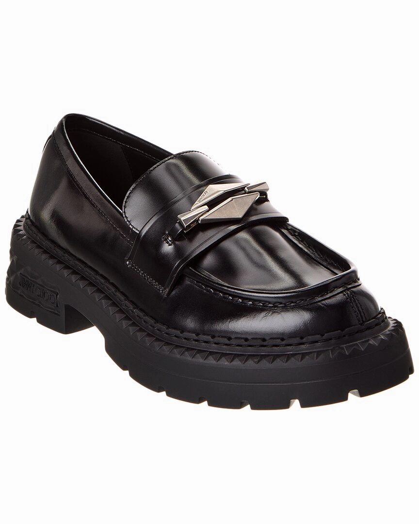 Jimmy Choo Marlow Diamond/F Leather Loafer Bright Pace