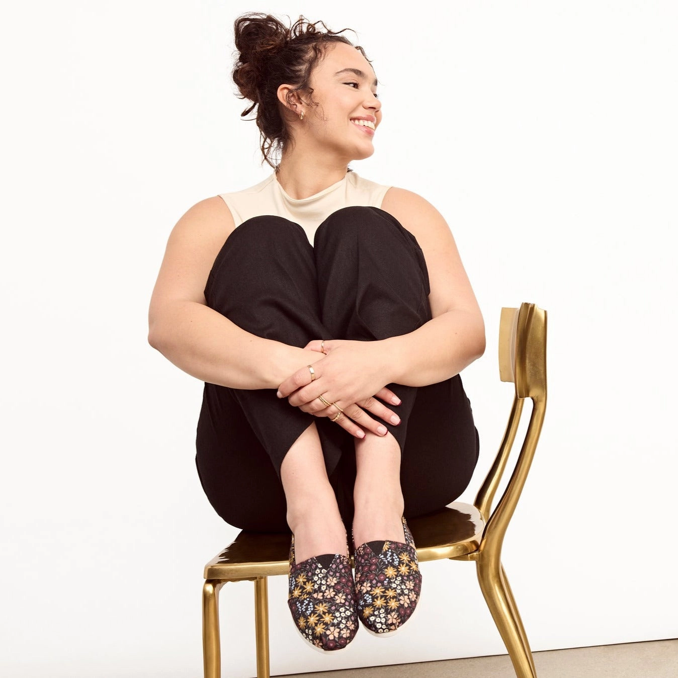 Clean Path Lane Interview Attire Alpargata Black Wildflowers