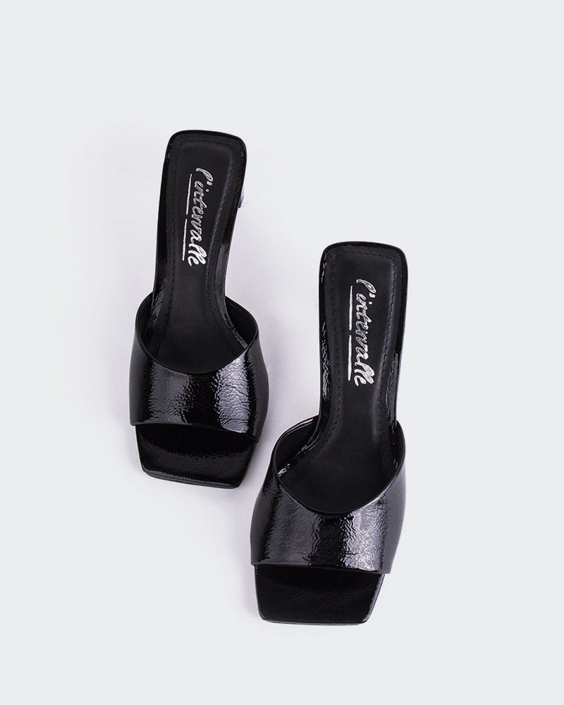 Visalia Black Naplack Tie Up Design