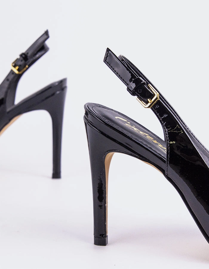 Black Stiletto Shoes Morisha Black Patent