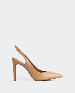 Morisha Camel Leather Classic Red Heels Slip-Resistant Heels