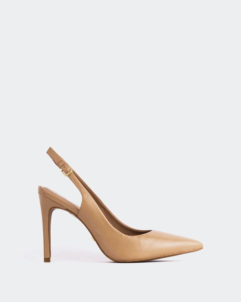 Morisha Camel Leather Classic Red Heels Slip-Resistant Heels