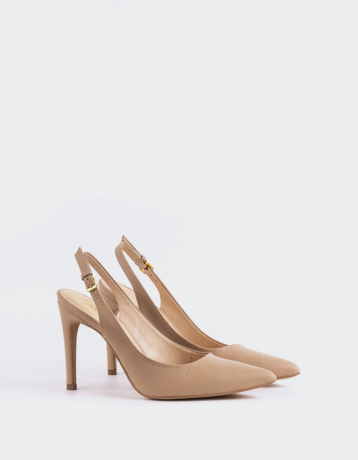 Glam Heeled Sandals Morisha Nude Leather