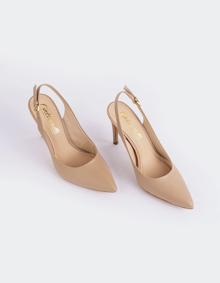 Satin Pumps Mood Booster Morisha Nude Leather