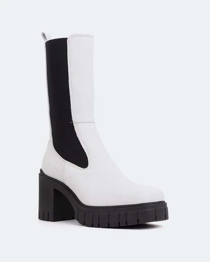 Vienne White Leather Shock absorption