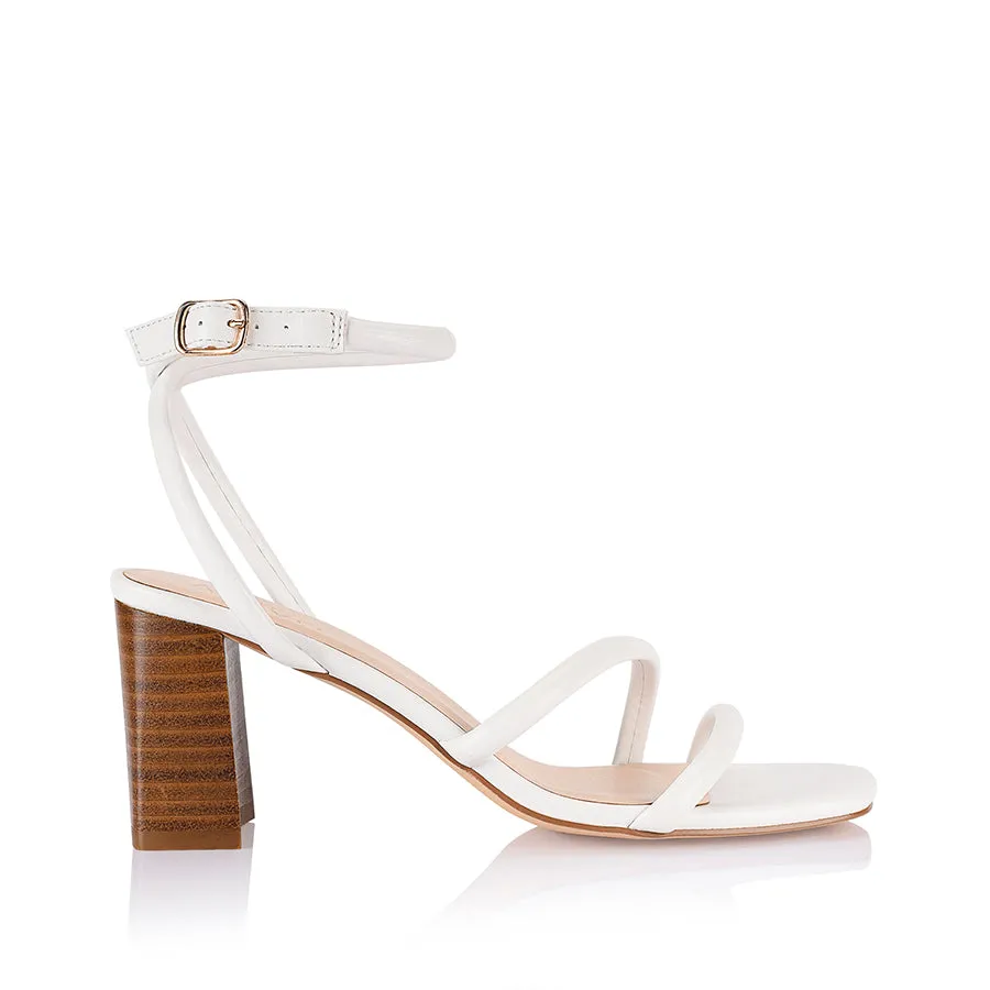 Park Morning Nadia Block Heel Sandals - White