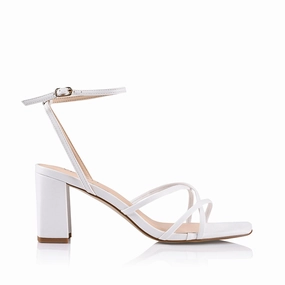 Autumn footwear Creative Vibe Nakita Block Heel Sandals - White Smooth
