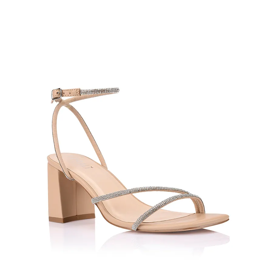 New In synthetic material Nastassia Block Heel Sandals - Nude