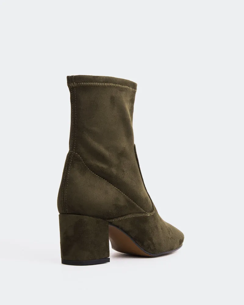 Essential Boots Walk Fashion Montigny Khaki Suede Stretch