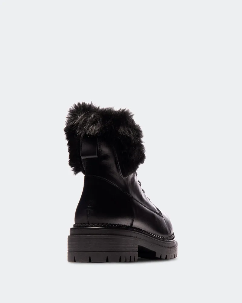 Kawasaki Black Leather Mid Heel Easy Fashion