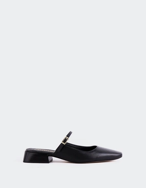 Summer Slide Style Calantha Black Leather