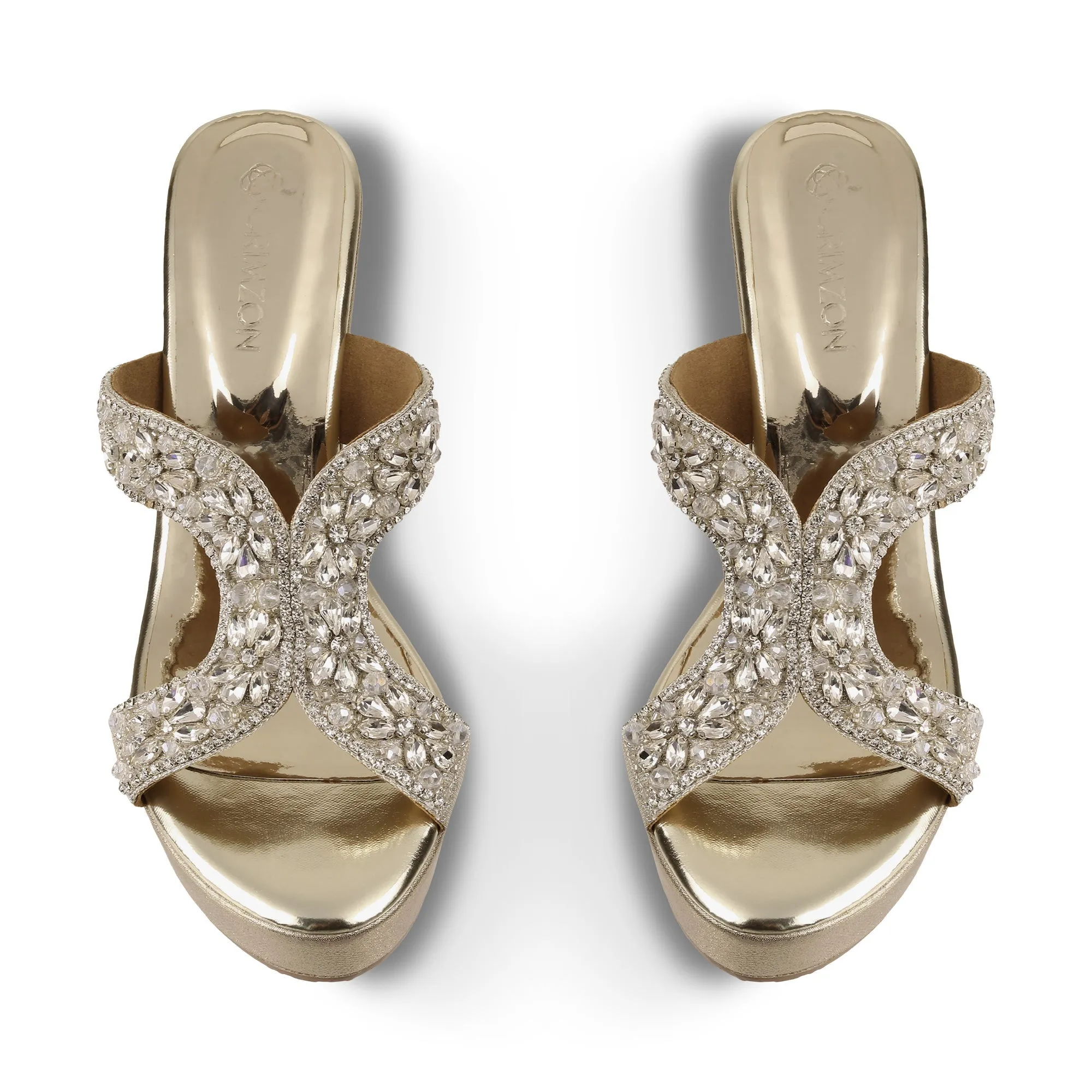 most cycling vintage NORAH- GOLD EMBELLISHED WEDGES