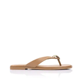 High Step Tide Mood Sara Casual Thongs - Dark Camel Tan