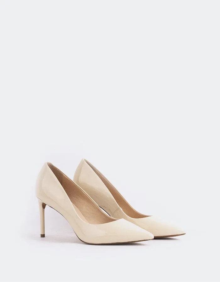 Zinnia Nude Patent Glam Heels for Night Out Fresh Edge