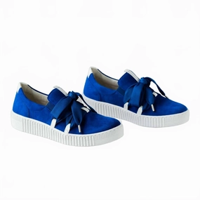 Local Lane Women's Suede Moccasins In Royal Blue