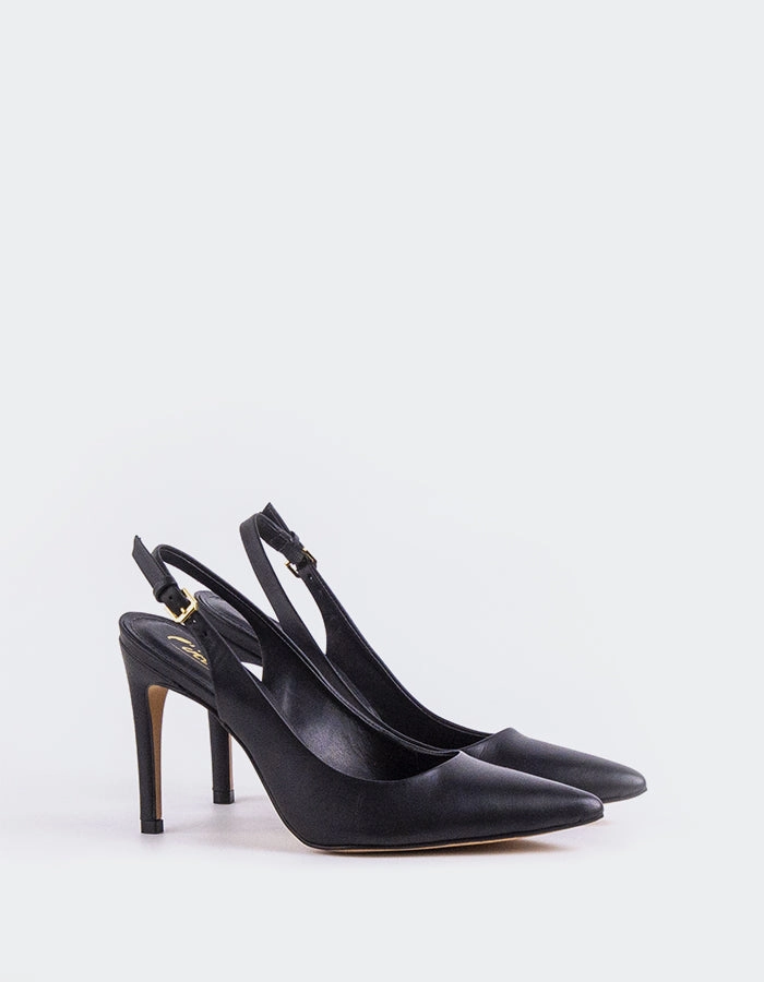 Morisha Black Leather Dressy Footwear Impact Resistance