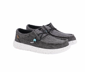 Paula Elastic Tie Loafer In Dark Grey Simple Look Smart Wardrobe