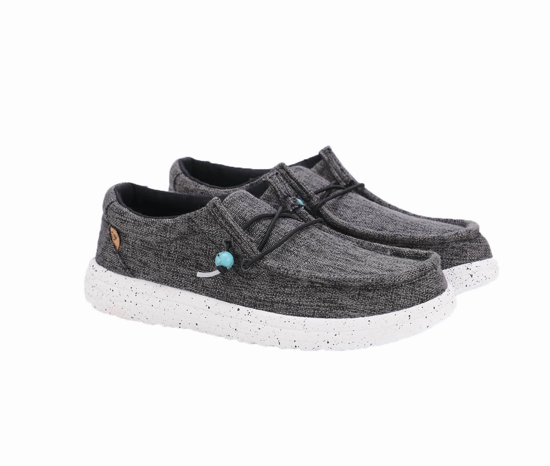 Paula Elastic Tie Loafer In Dark Grey All Day Pace Guard Steps