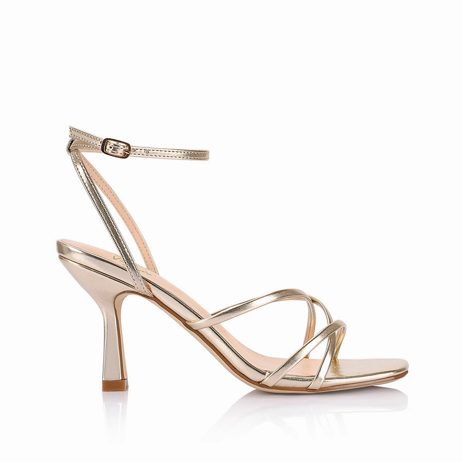 Fresh Detail Graceful Penelope Strappy Sandals - Champagne Gold