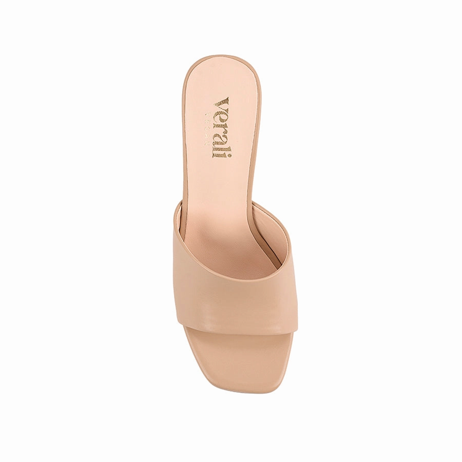 Petracca Heeled Mules - Beige Good Grip