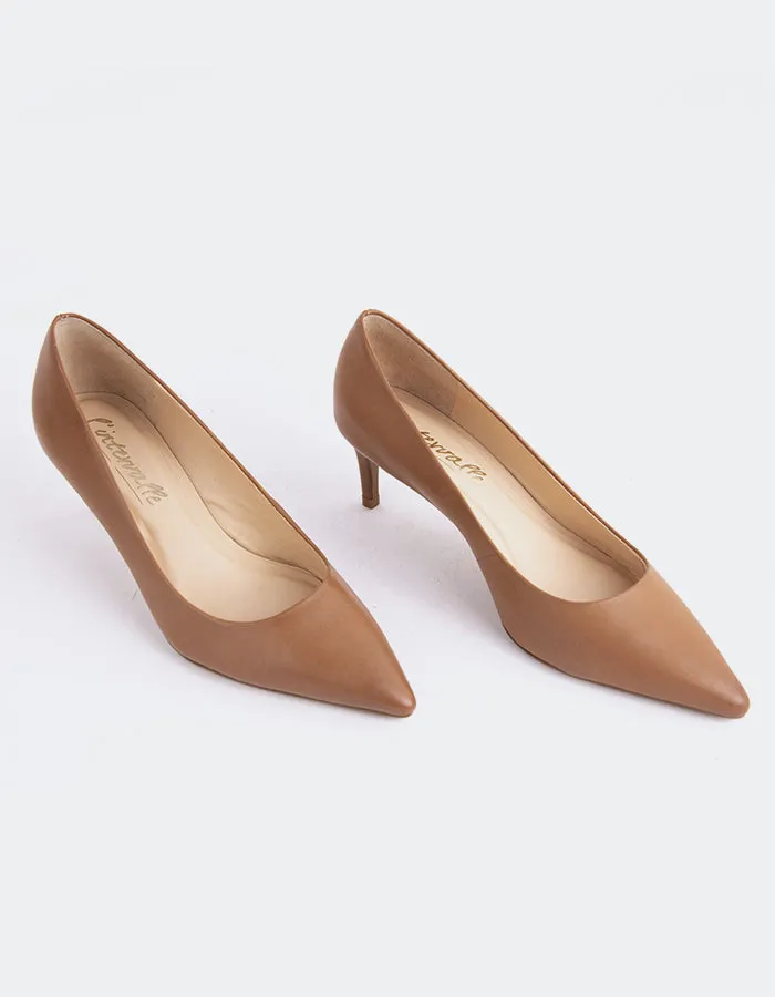 Ballet-Inspired Heels Phlox Brown Leather