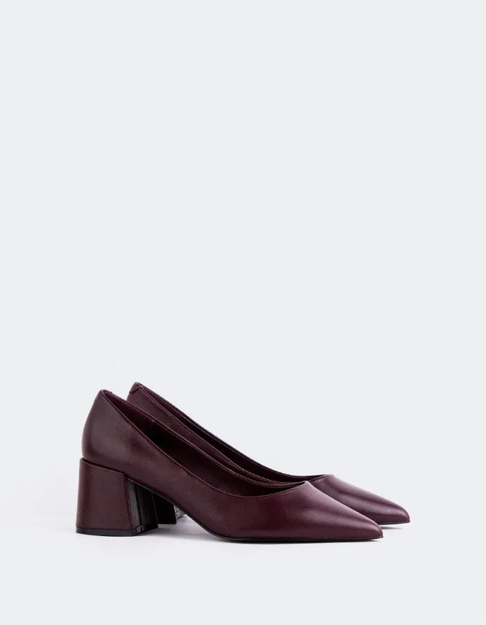 Josephine Burgundy Leather Bold Detail Shock absorption