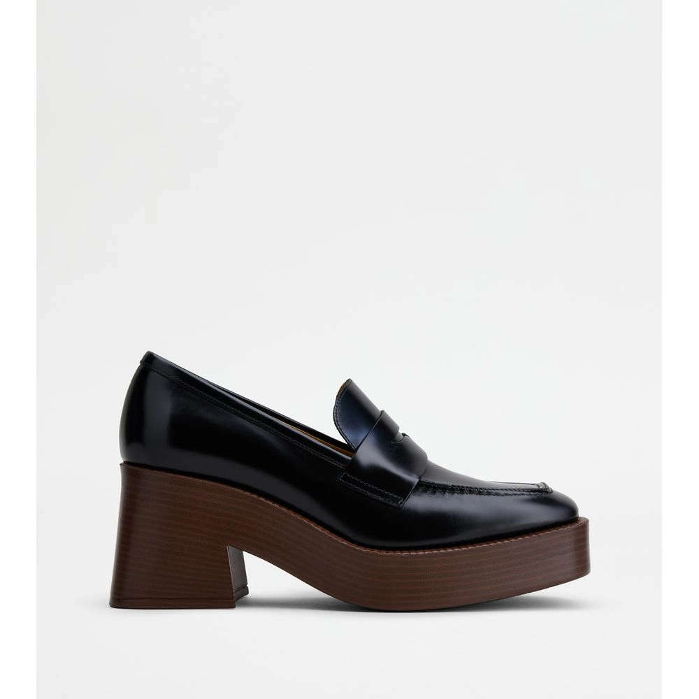 Style Expression Platform Loafers in Leather