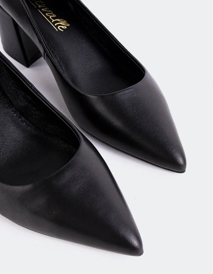 Travel Heels Josephine Black Leather