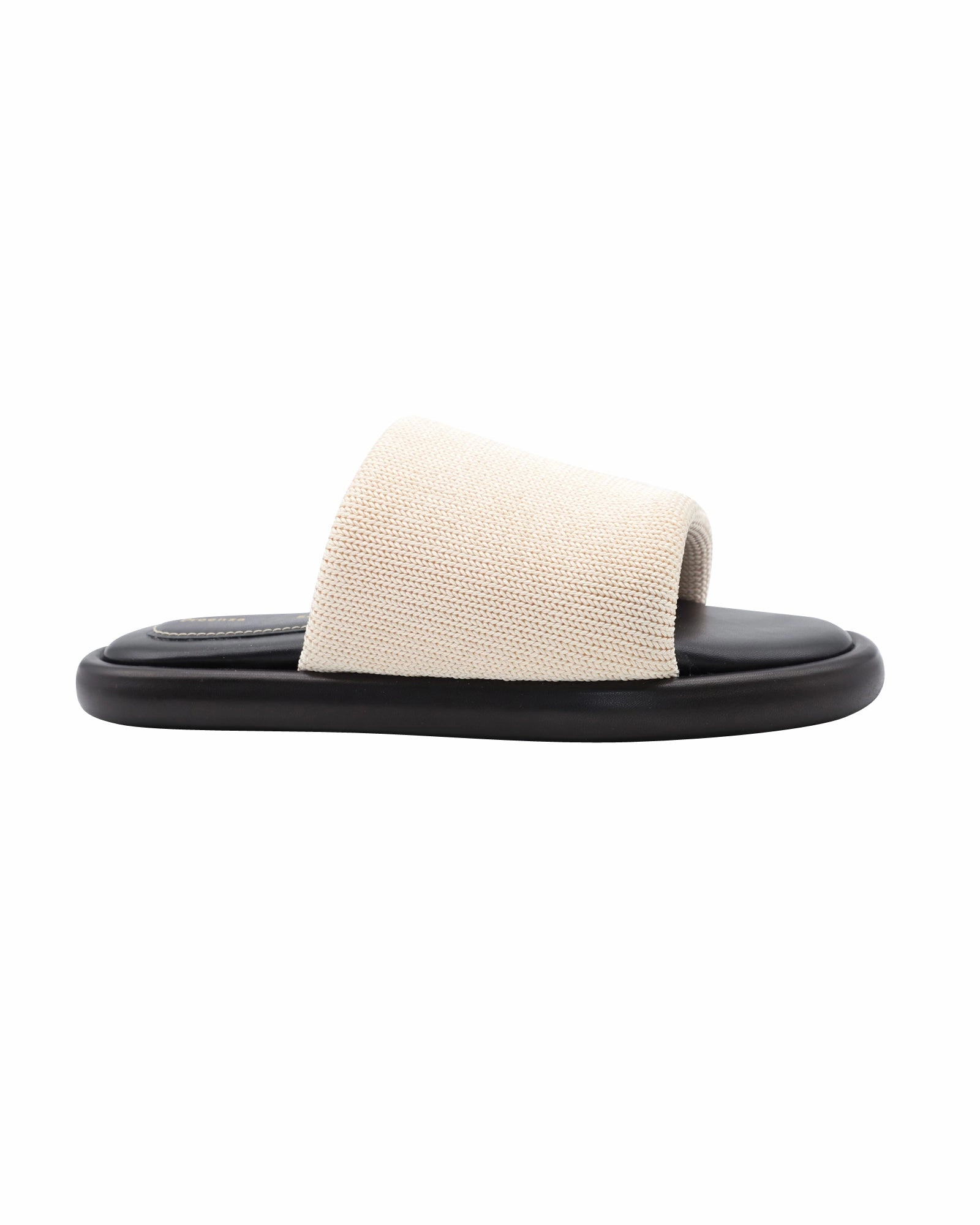 Proenza Schouler Pipe Stretch-Knit Slides in Ecru Leather Casual Market Pace