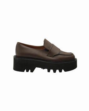 ATP Atelier Pescara Chunky Sole Loafers in Brown Leather Wide Steps