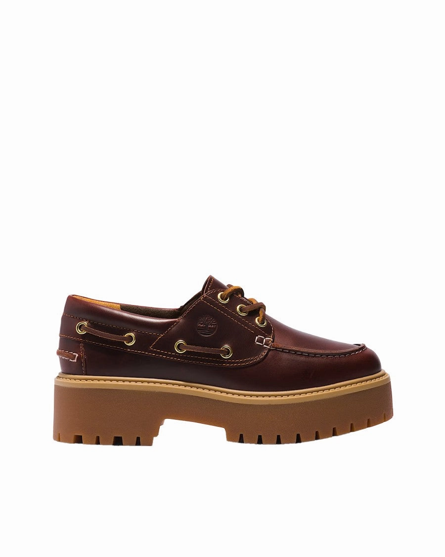 Dark Brown Stone Street Platform Boat Shoes Sunrise Path