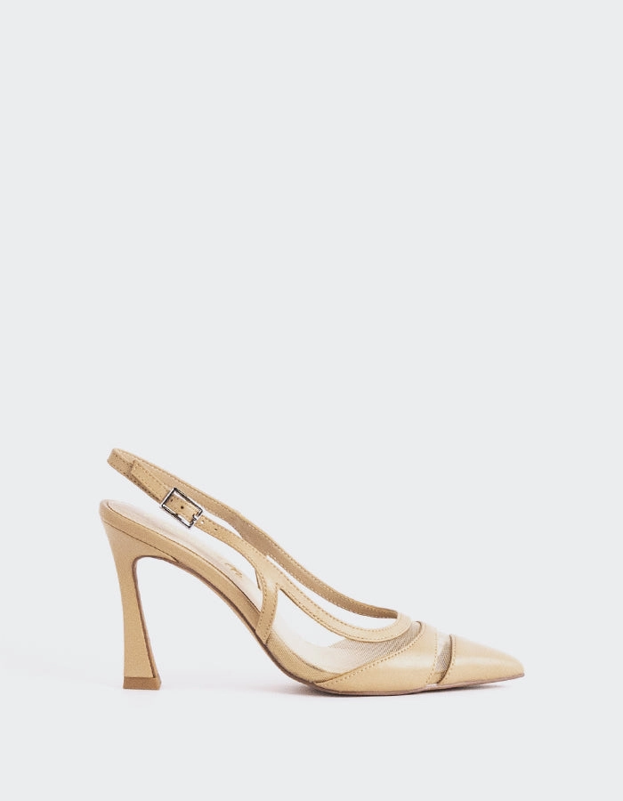 Zeeburg Nude Leather Comfy Bridal Heels