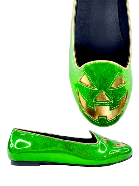 Timeless Design Flats LYDIA JACK - GREEN GLITTER/GOLD