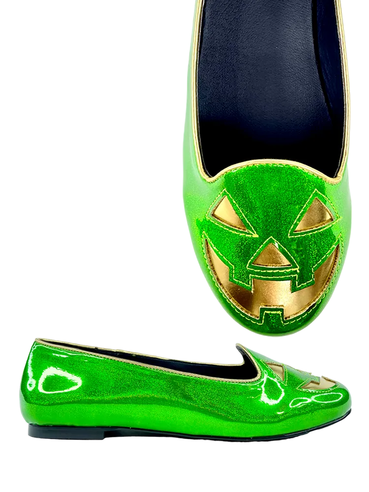 Timeless Design Flats LYDIA JACK - GREEN GLITTER/GOLD