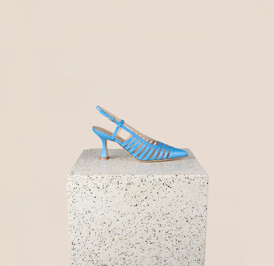 Prato - Bleu Faience Luxe Leather Heels