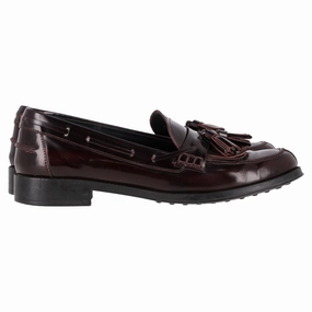 Firm Guard Tod's Tassel Detail Loafers in Burgundy Leather