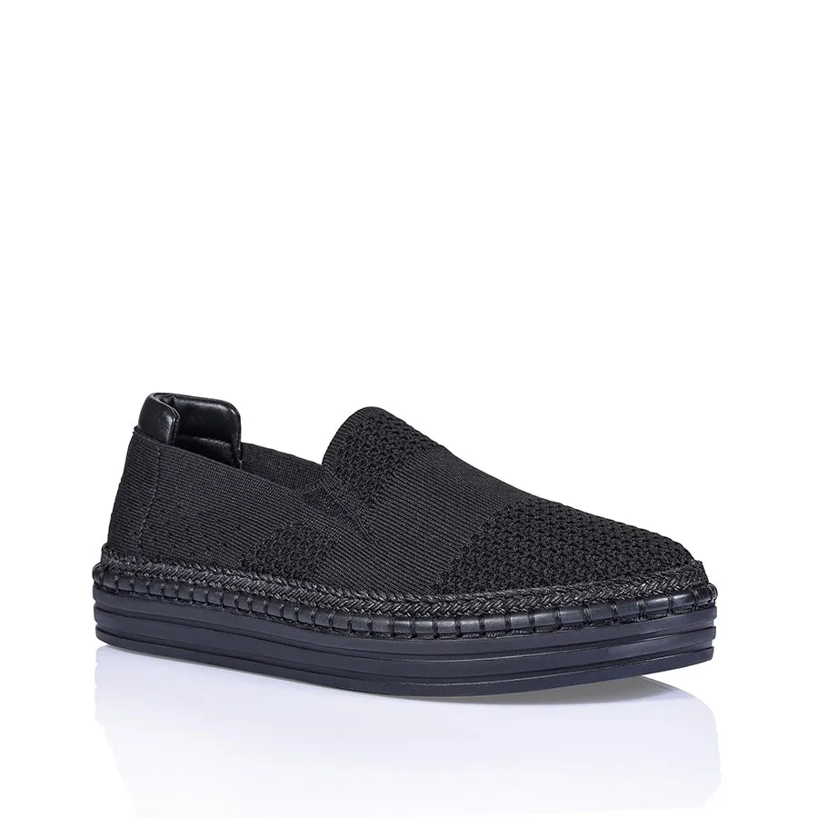 Queen Slip On Sneakers - Black/Black Pot Glow Cotton Feel