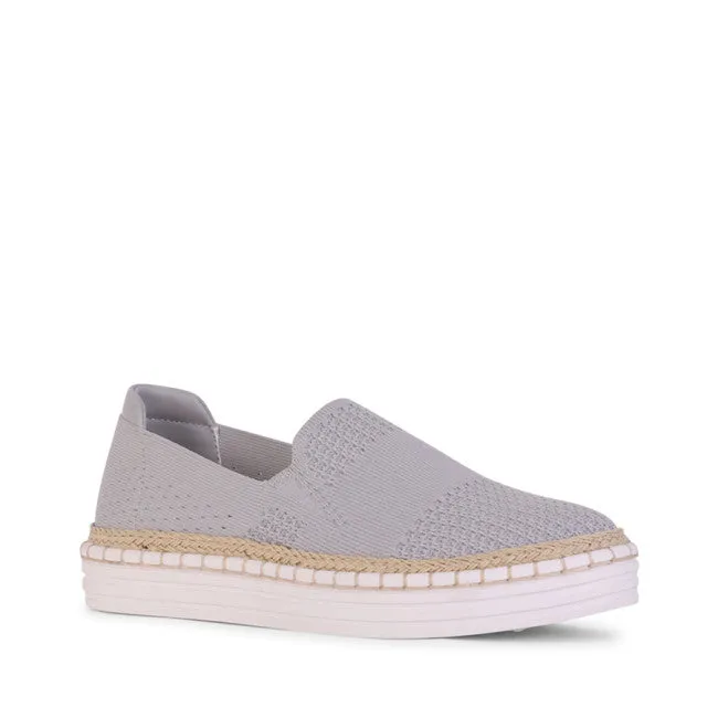 Queen Slip On Sneakers - Grey Knit Sun Safe
